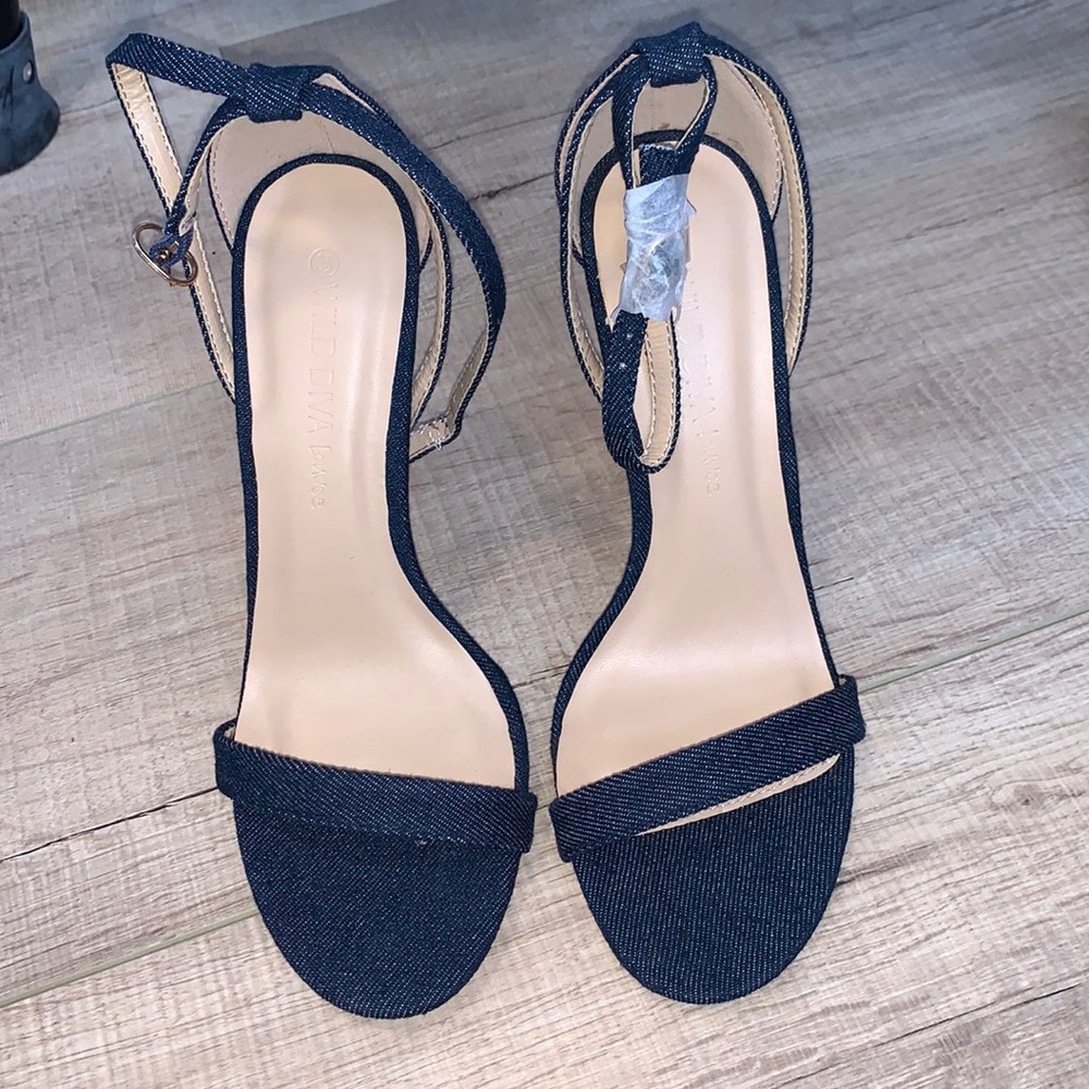 New Blue heels with strap